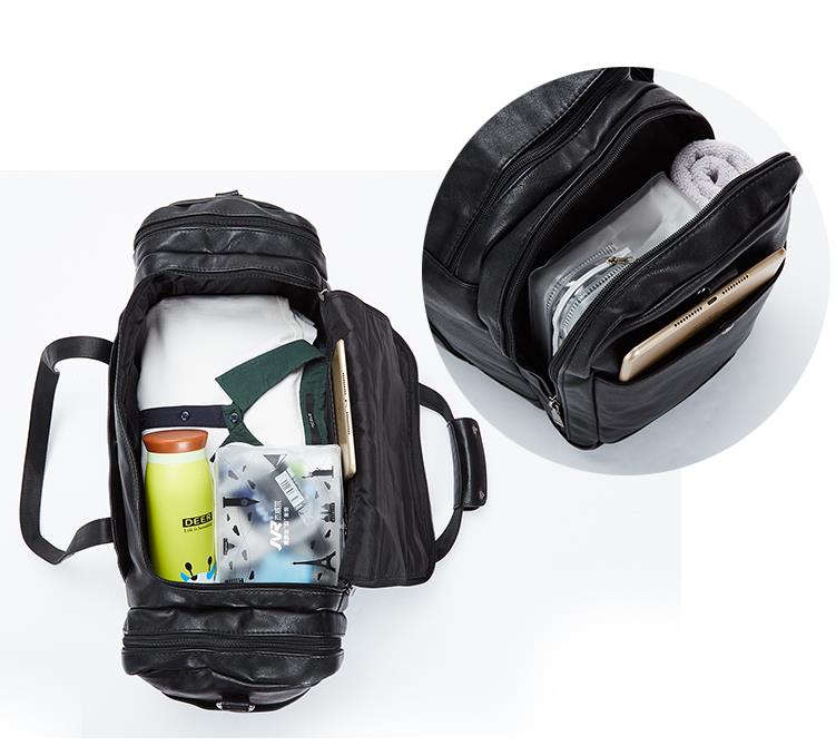 Stor lær reiseveske for menn kortreise bagasjearrangør reise turisme sport treningsveske bolsa de viagem