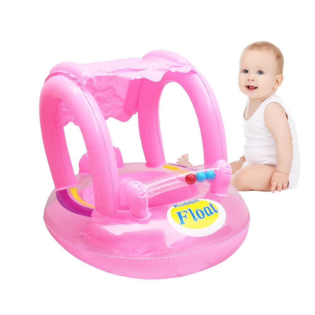 Sichere Aufblasbare Baby Schwimmen Ring schweben Sitz Kleinkind Schwimmbad Einstellbare Sonnenschirm Sitz Schwimmen Schwimmbad für freundlicher ungewöhnliche: Rosa