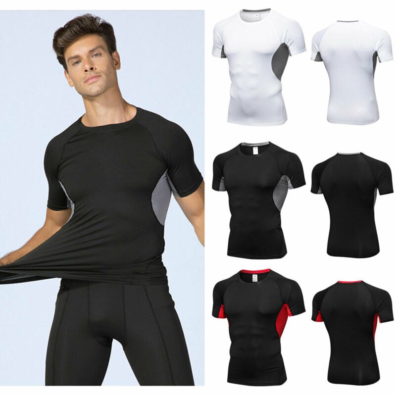 T-Shirt de Sport à manches courtes pour hommes, couche de Base de Compression britannique, haut de Fitness serré