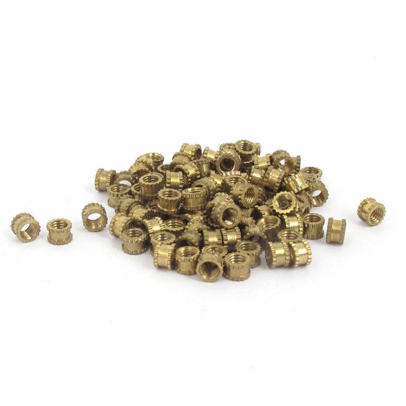 100 stücke 4,2mm M3x3mm Injektion kupfer murmeln Kupfer einsätze Gerändelt murmeln Kupfer blume murmeln