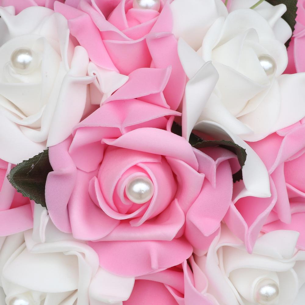 Ramo de novia Artificial Simple de 9 colores para dama de honor con flores de espuma PE ramo de rosas de boda hecho a mano decoración de FW007B