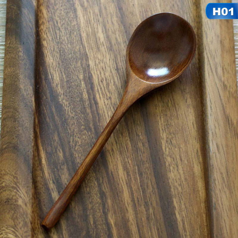 Wooden Spoon Bamboo Kitchen Cooking Utensil Tool Soup Teaspoon Catering For Kicthen: H01