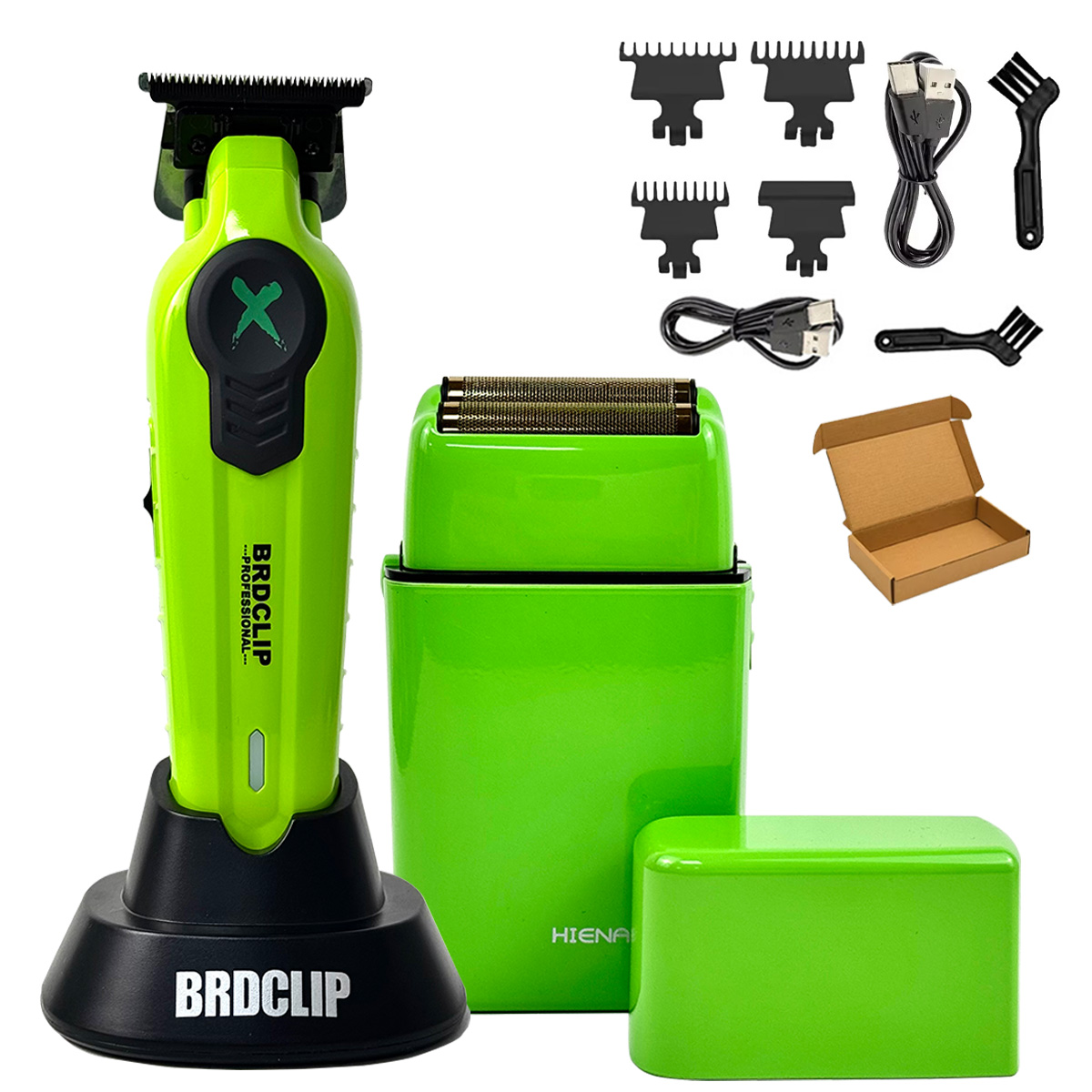 BRDCLIP Hochleistungs-Profi-Friseur-2-teiliges einstellen 8000 U/min Rasierer Bildhauerei Salon Haarschneider Keramikklinge Haarschneidemaschine beenden-Maschine: Grau