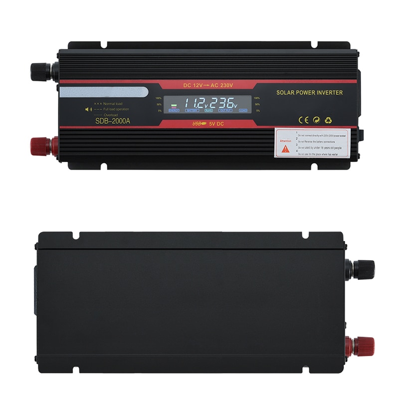 Bil inverter 12v 220v 6000w lcd display peak power inverter spændingsomformer transformer 12v/24v to 110v/220v inversor