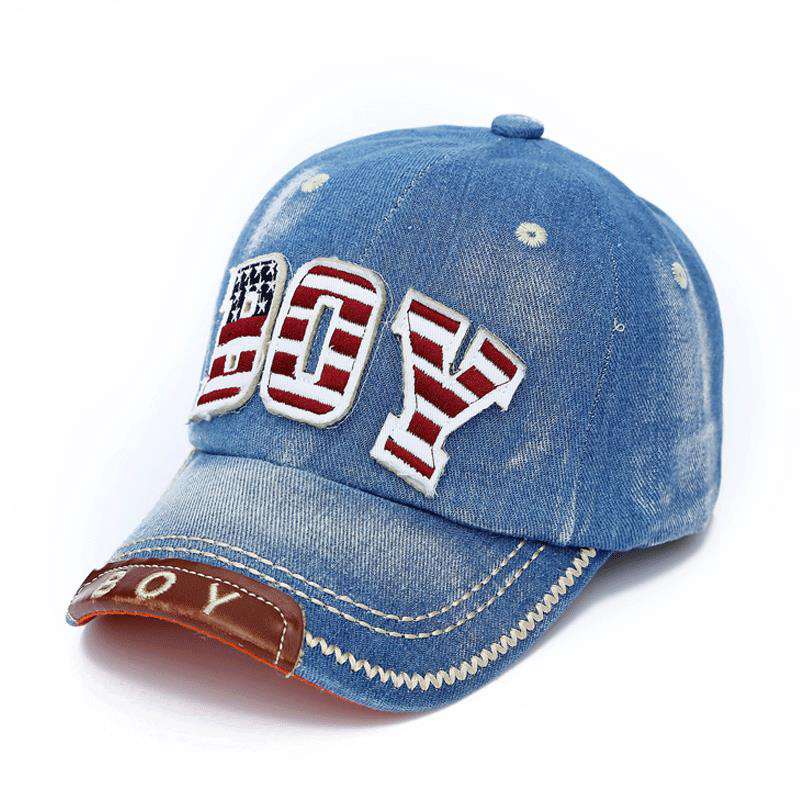 Kinder TOP JUNGE Sommer Baseball Caps Jungen Mädchen Im Freien Sport Sonnenhut Hysterese Kappe Brief Denim Hip Hop Hut Für kinder