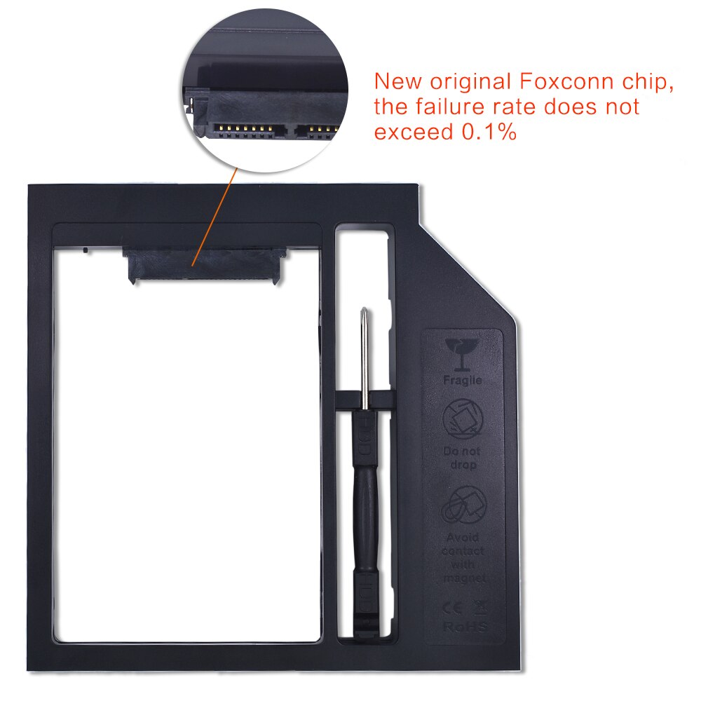 Tishric plastic universele 2nd hdd caddy 12.7mm sata 3.0 optibay voor 2.5 '' 2tb harde schijven ssd behuizing behuizing voor notebook cd-rom