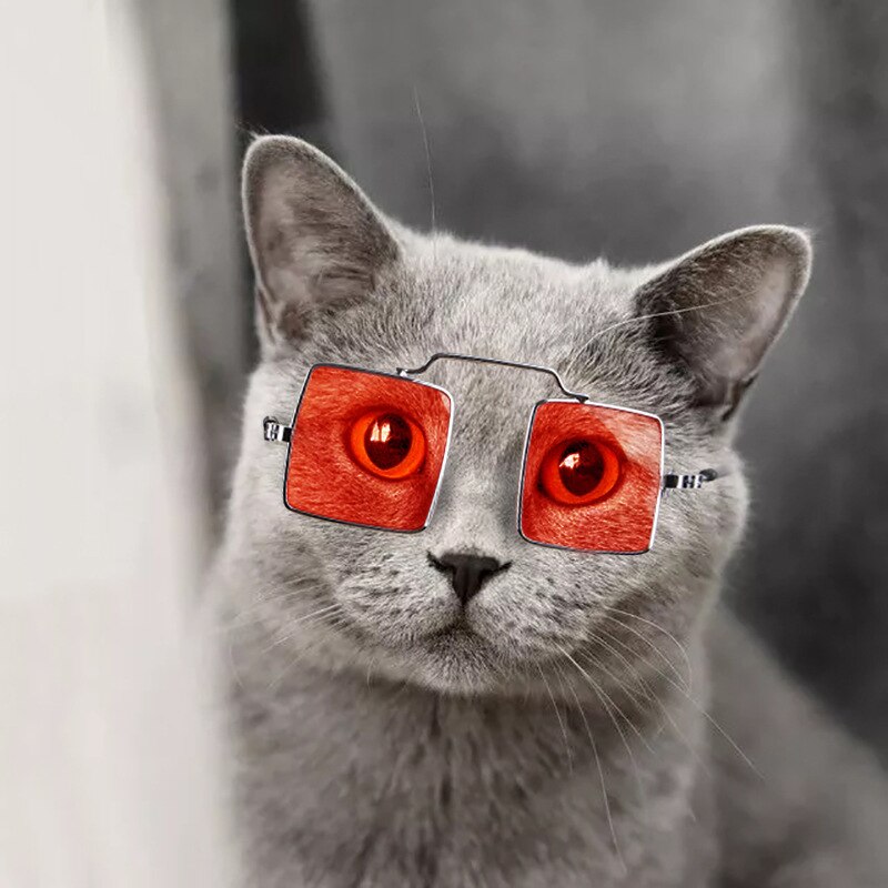 1Pc Pet Grappige Glazen Cool Vierkante Kat Zonnebril Eye-Wear Huisdieren Foto Props Accessoires