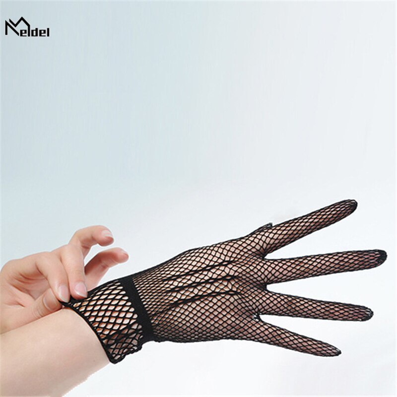 Guantes de novia de rejilla de , bonitos guantes de boda blancos con cuentas para novia, accesorios de boda