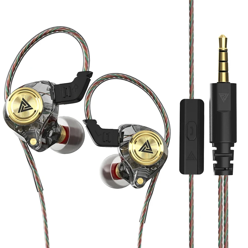 QKZ-AK3 FiLe Fone De Ouvido Com Fio Com Microfone, HiFi Music Monitor, Fones De Ouvido Baixo, Auscultadores Com Cancelamento De Ruído, Esporte Gaming Earbuds: Branco