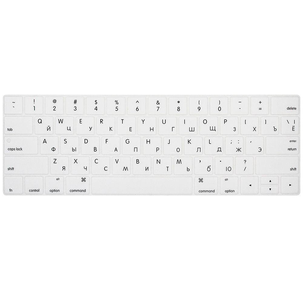 Cubierta de teclado ruso para Mac Book, 13, 15 pulgadas, con barra táctil, A1706, A1707, A1989, 1990, cubierta para teclado de portátil, película de teclado a Color: Blanco