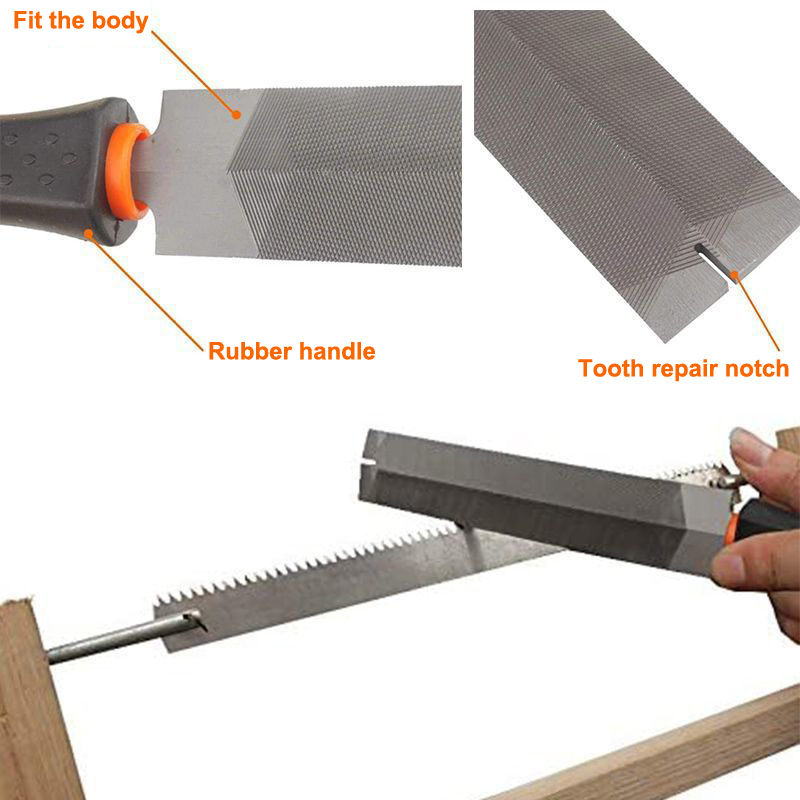 Lima de Metal triangular de 6/8 pulgadas, raspa de madera de acero con rodamiento, lima de sierra rómbica de diamante para afilar hojas de sierra, herramientas de carpintería