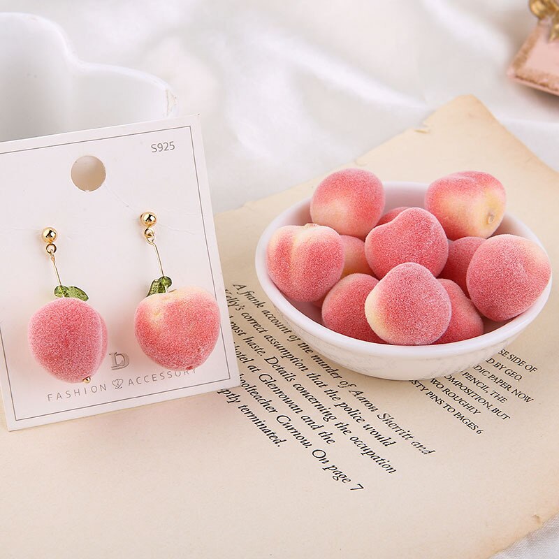 Simulation SchöNe Schaum Sommer Obst Rosa Pfirsich DIY Haar Zubehör Ohrringe Zubehör Materialien Schmuck Machen