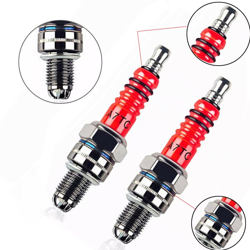 Motorcycle Platinum Nozzles Spark Plugs CR7HSA ATRTC High Performance 3-Electrode For 50cc-150cc Pedal Motorcycles Accessories