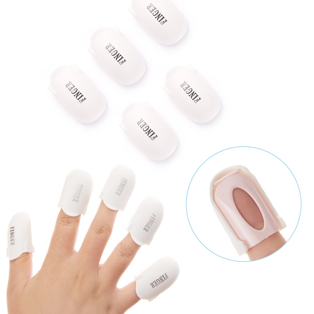 5 Stks/doos Plastic Nail Art Losweken Cap Clips Uv Gel Polish Remover Wrap Tool Vloeistof Nagellak Verwijderen WF006