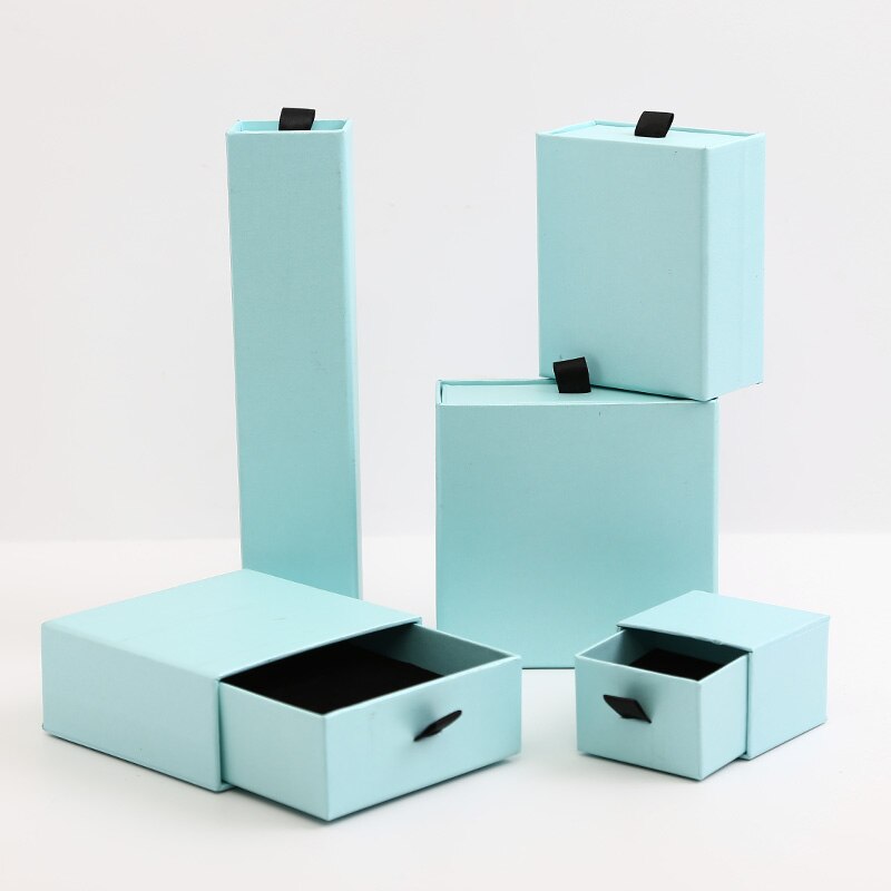 10PCs Jewelry organizer Display Packaging Box Holder Black Pink White Kraft Paper Engagement Ring Necklace Bracelet Boxes: S / green