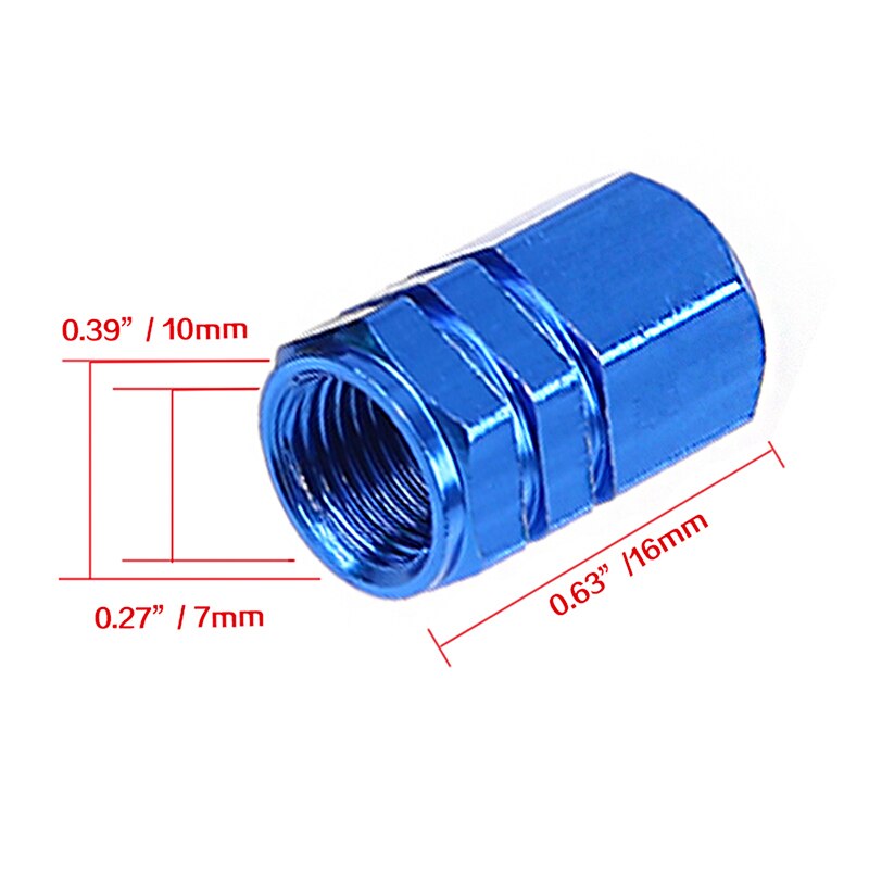 4 sztuka/zestaw wentyl opony samochodowej nakrętki na wentyle opon powietrza pokrywa zaworu aluminium uniwersalny hermetyczne 7-kolory „ w kształcie sześciokąta”
