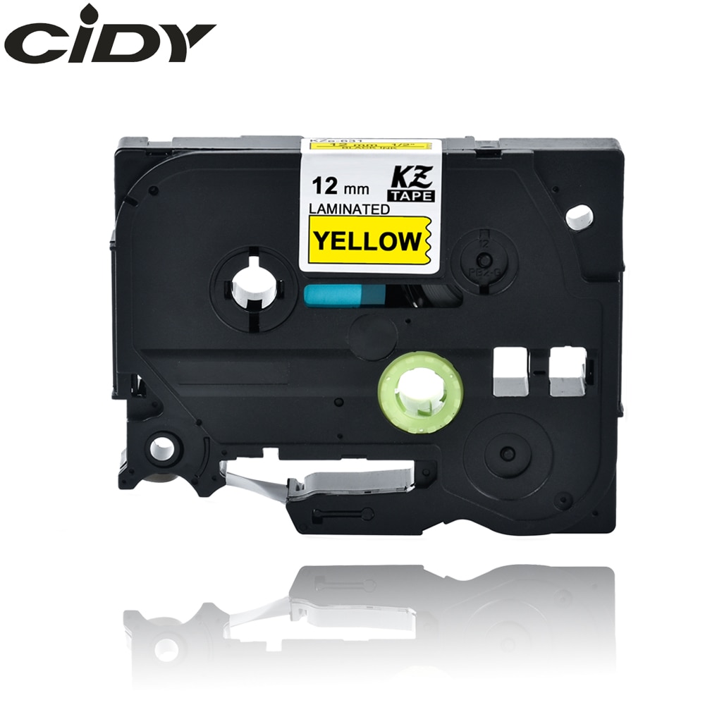 CIDY TZ631 TZ 631 TZe631 TZe 631 Laminated Adhesive tz-631 tze-631 Labels Tape P Touch black on yellow Compatible For Brother