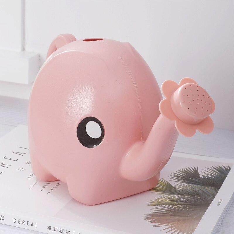 Regadera de elefante de dibujos animados para niños, botella de plástico de 1L, hervidor de agua largo para plantas, macetas de flores, hogar, Patio, césped
