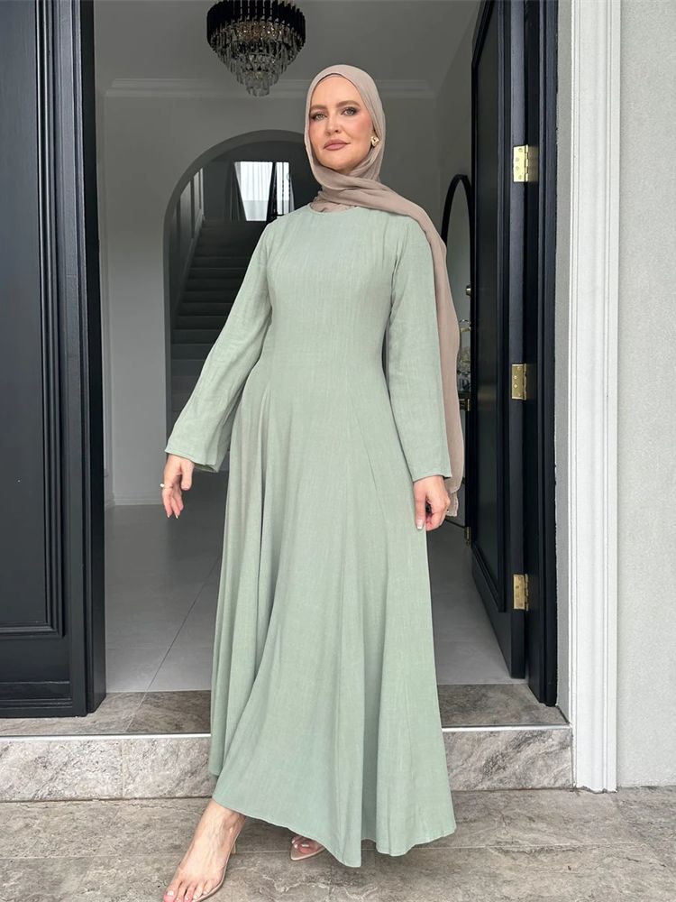 Ramadán Modesto Abaya Dubai islámico musulmán Kaftan vestido ropa de oración mujeres Vestidos Para Mujer bata caftán Marocain Mujer: XL / Verde