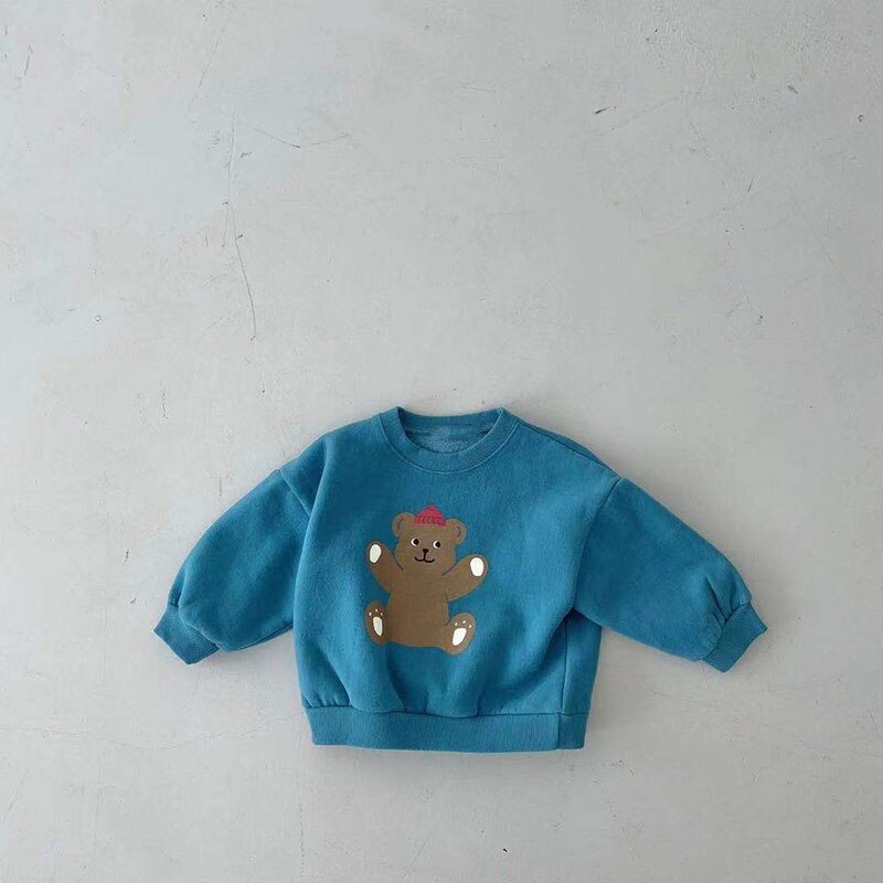 MILANCEL 2022 Spring Baby Hoodies Brief Boys Sweatshirts Girls Base Tops: blue / 6M