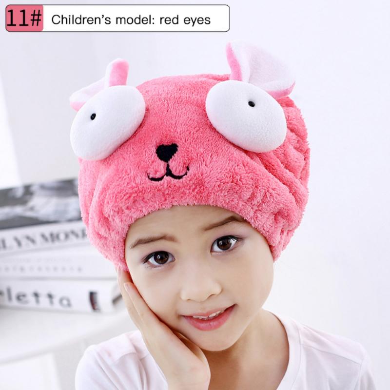 Bathroom Accessories Microfiber Shower Cap For Kids Cartoon Hair Quick Dryer Towel Bath Wrap Hat Turban Dry Shower Cap Hair Tool: 04