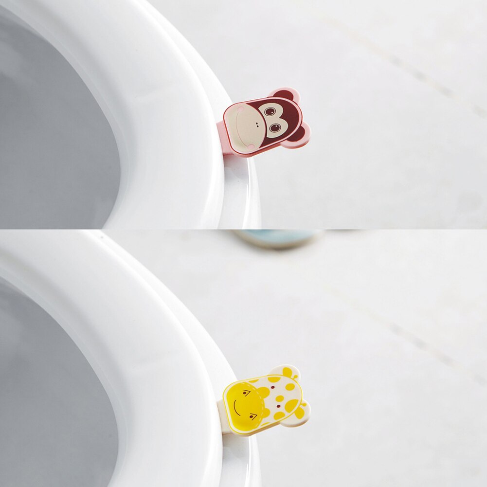 Mignon dessin animé toilette couverture dispositif de levage salle de bain couvercle poignée autocollant siège sanitaire accessoires J2Y