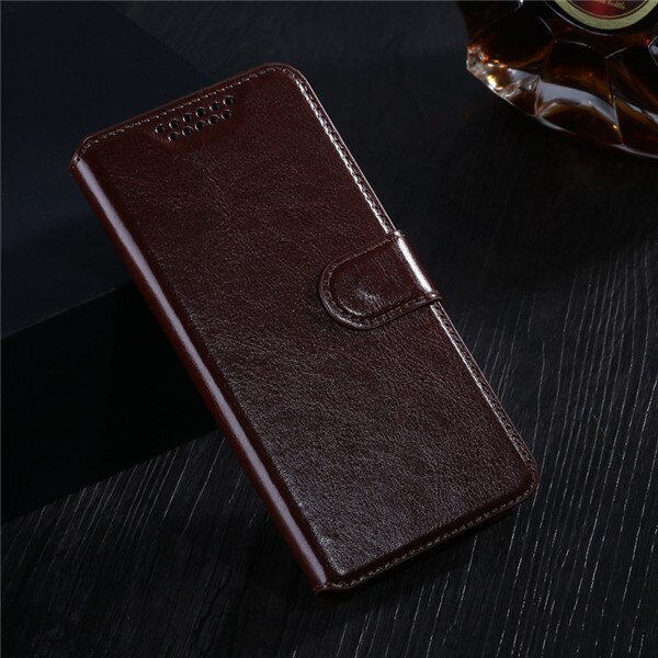 Para huawei y6 caso huawei SCL-L21 caso tpu couro telefone flip caso para huawei SCL-L21 SCL-L01 huawei y6/honra 4a capa de silicone: Brown