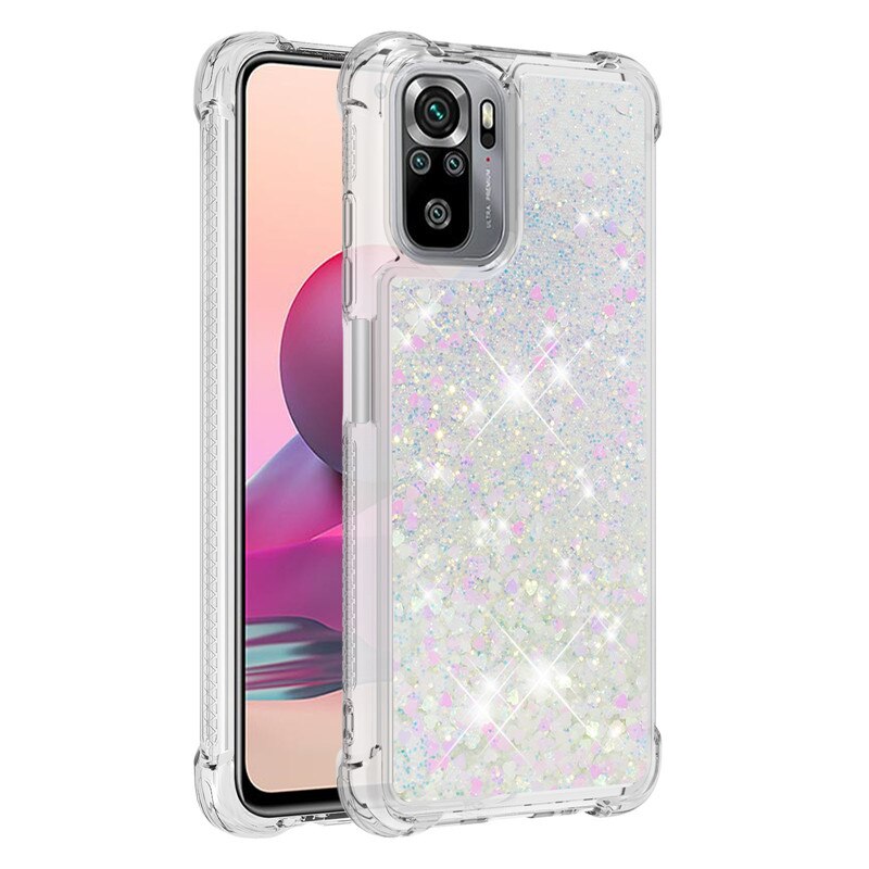 Dla Redmi uwaga 10 S przypadku mody Quicksand Glitter ciecz skrzynka dla Xiaomi Redmi uwaga 10 S telefon pokrywa Redmi Note10s 10 S Coque: Redmi Note 10 4G / B4