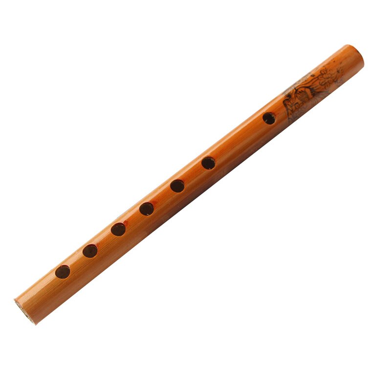 2PCS Chinese Traditional 6 Holes Bamboo Flute Vertical Flute Clarinet Student Musical Instrument Wooden Color For Kids: 1 piece