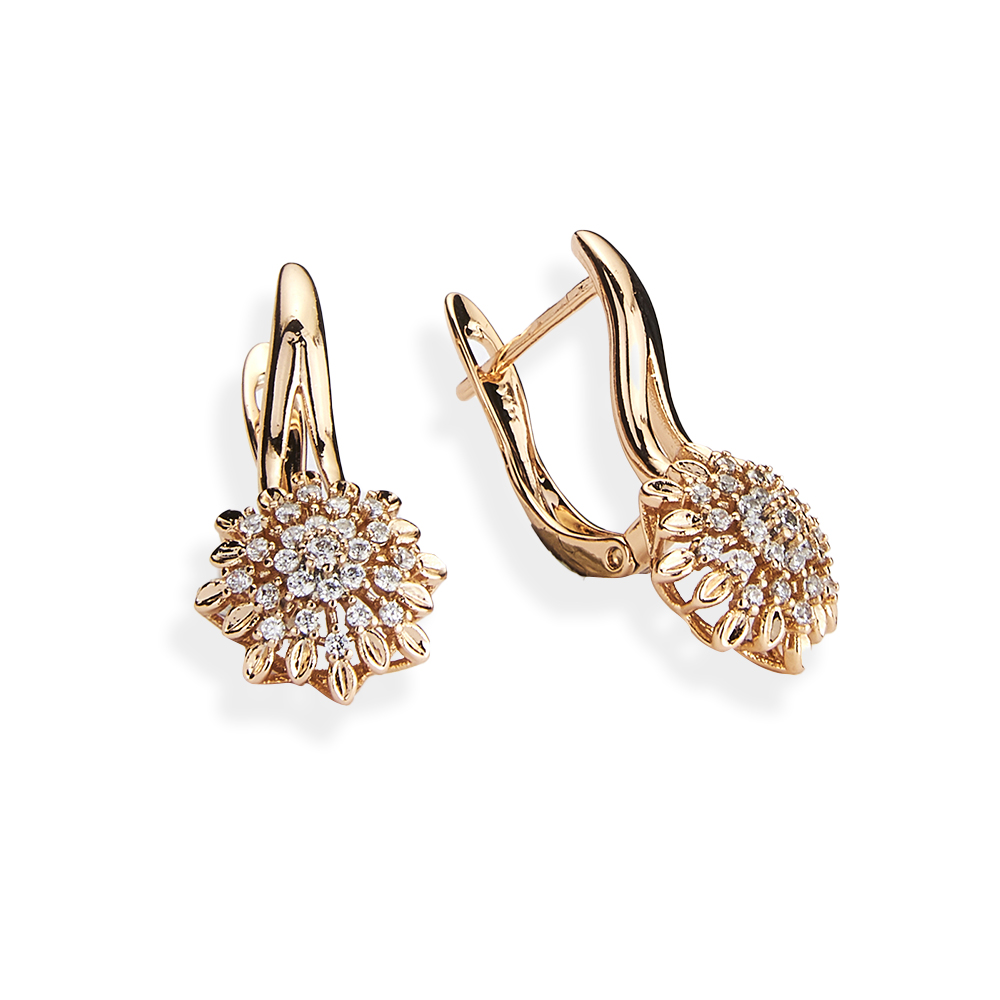 Pendientes colgantes de cristal de circón de para mujer, aretes estéticos de redondos huecos de Color dorado, de joyería
