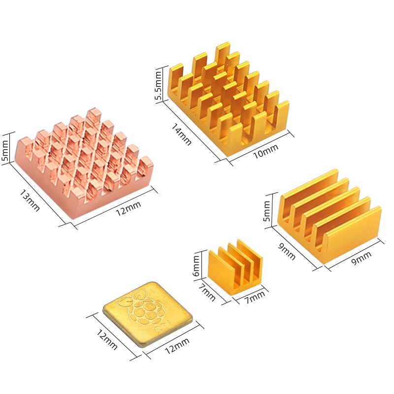 5 stuks raspberry  pi 4 model b koellichamen kit koelpad metalen radiator aluminiumlegering passieve koeling koellichaam voor raspberry  pi 4