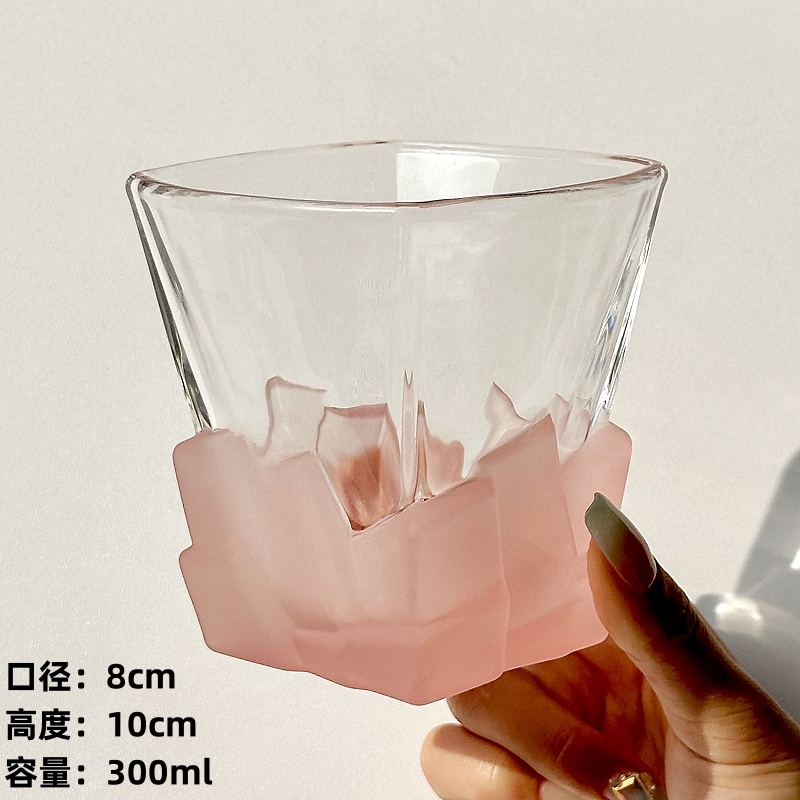 Space Gold Ice Cube Cup Artistic Sense Wine Glass Light Luxury Glass High-end Water Cup Whiskey Cup Juice Drink Cup: Yellow