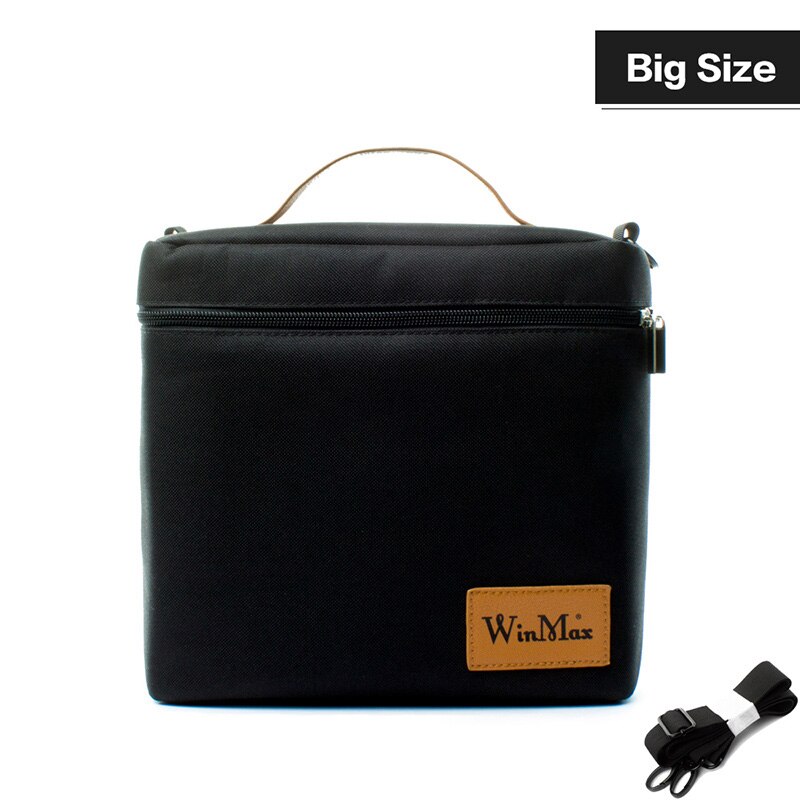 Winmax-sacs de déjeuner, noir thermiquement isolés, sortie d'usine, ensembles de boîtes de déjeuner quotidiens, aliments portables, garder un grand conteneur, sacs isothermes pour pique-nique: BX002-1DarkBlue