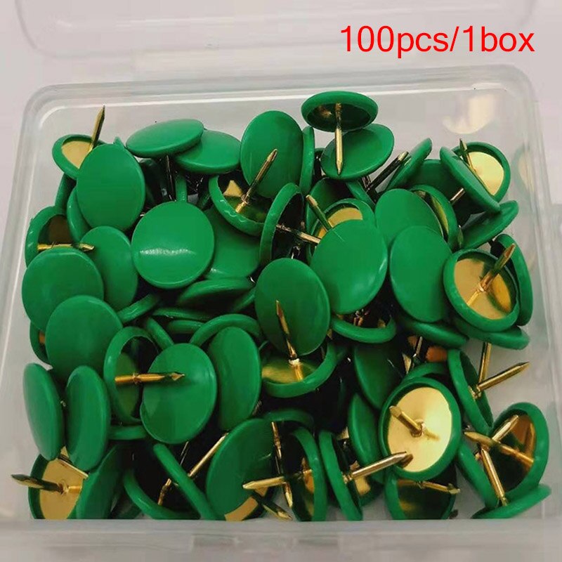 100pc Upholstery Nail Pins Color Decorative Tack Sofa Stud Flat Round Head Nails Fasteners Pushpin Furniture Thumbtack Hardware: Green