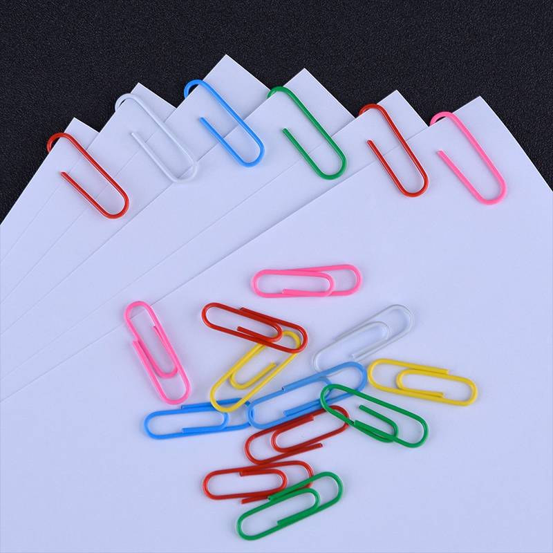 200pcs 28mm Colored Metal Paper Clip Bookmark Office Stationery Cartoon Anti Rust Pin Return Type Needle