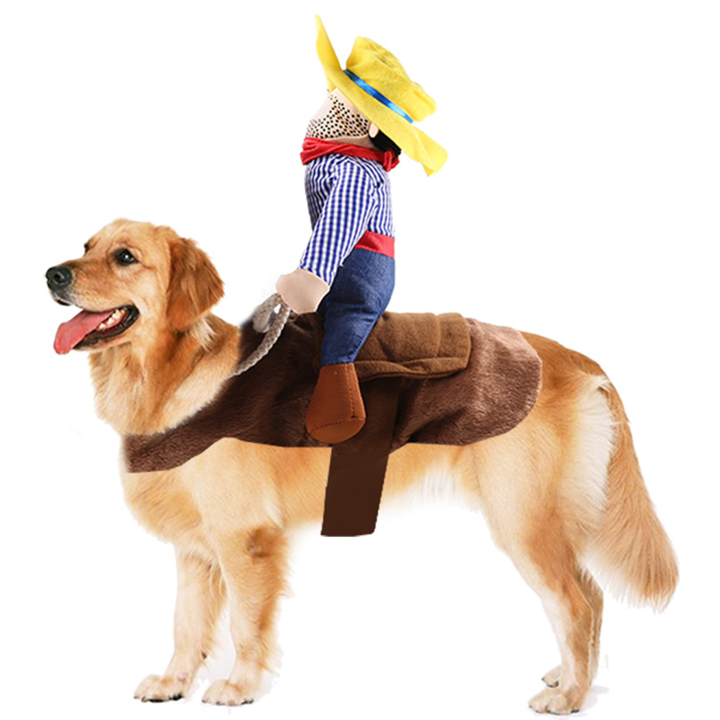 Cowboy Rider Hond Kostuum Voor Honden Outfit Ridder Stijl Met Pop En Hoed Pet Kostuum Voor Halloween Hond Draagtas kostuum