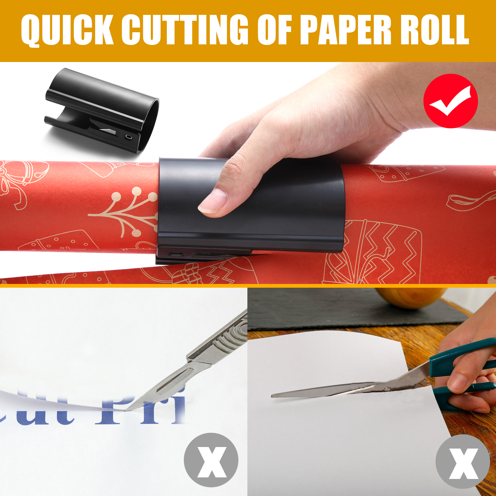 Mini máquina cortadora de papel portátil, embalaje navideño, cuchillo para cortar papel, cortador de papel para envolver, 1 ud.