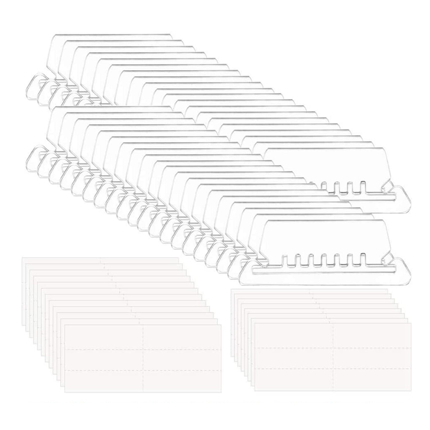 100Pcs Universele Transparante Plastic Opknoping Map Index Labels Tabs 200 Stuks Papier Inserts Voor Kantoor School Thuis Leveringen