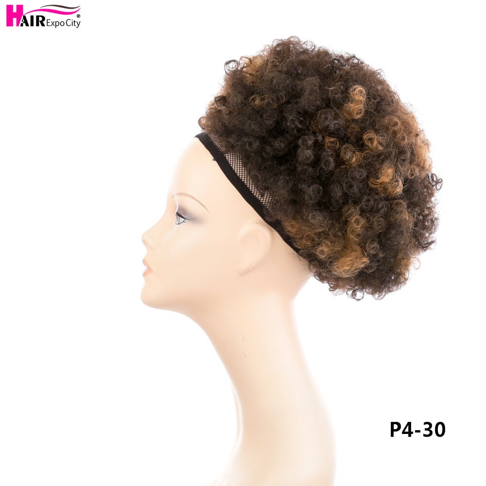 10" Short Curly Synthetic Hair Chignon Postiche Chignon With Two Plastic Combs Ponitail Buns For Women Wedding Chignon Mariage: P4/30