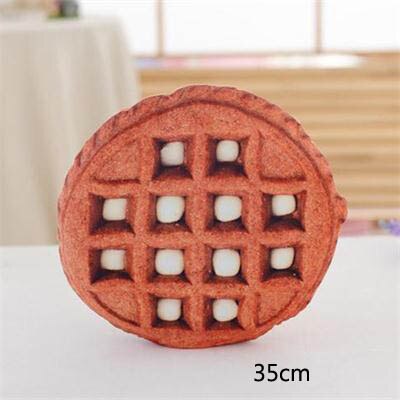3d simulation mad pude rygpude sjov smør kiks brød hamburger tegneserie plys legetøj sofa stol pude siesta pude: Brun kiks 35cm