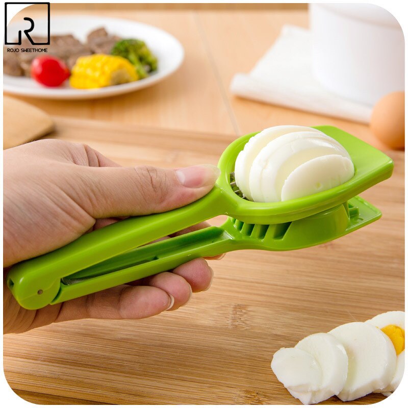 Egg Cutter with Long Handle Stainless Steel Slicers for Boil Eggs Cutting Gadgets Fruit Kiwi Jujube Slicer Kitchen Cooking Tools