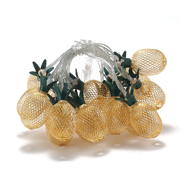 Guirlande lumineuse en métal à 10 ou 20 LED, fruits, ananas, féerique, alimenté par batterie USB, pour noël, mariage, décoration: 3m 20leds / usb