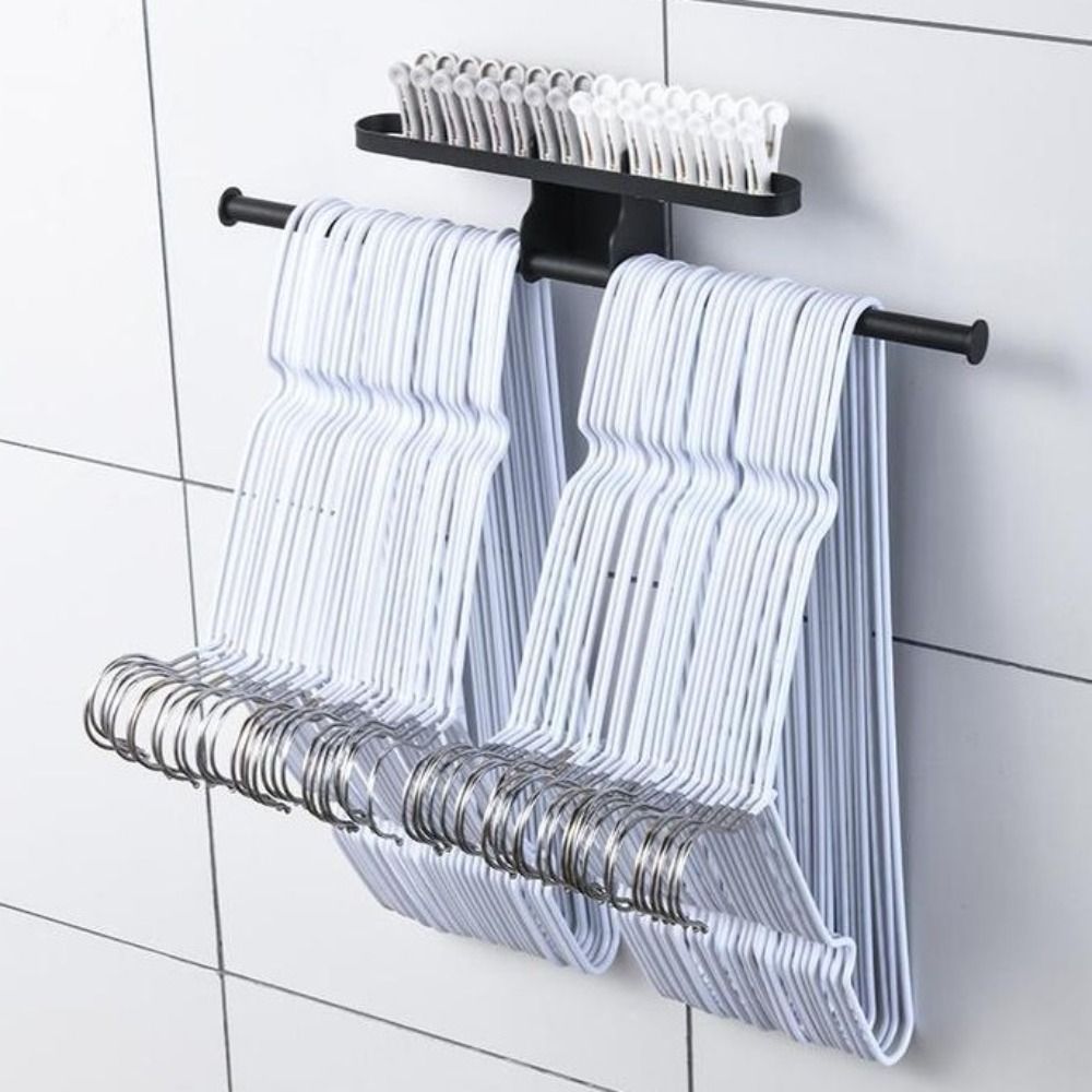 Ganchos adhesivos para sombreros de acero inoxidable, organizador de gorras, soporte para colgar, toallero, estante para trapos, almacenamiento de paredes, estante de acabado para Baño