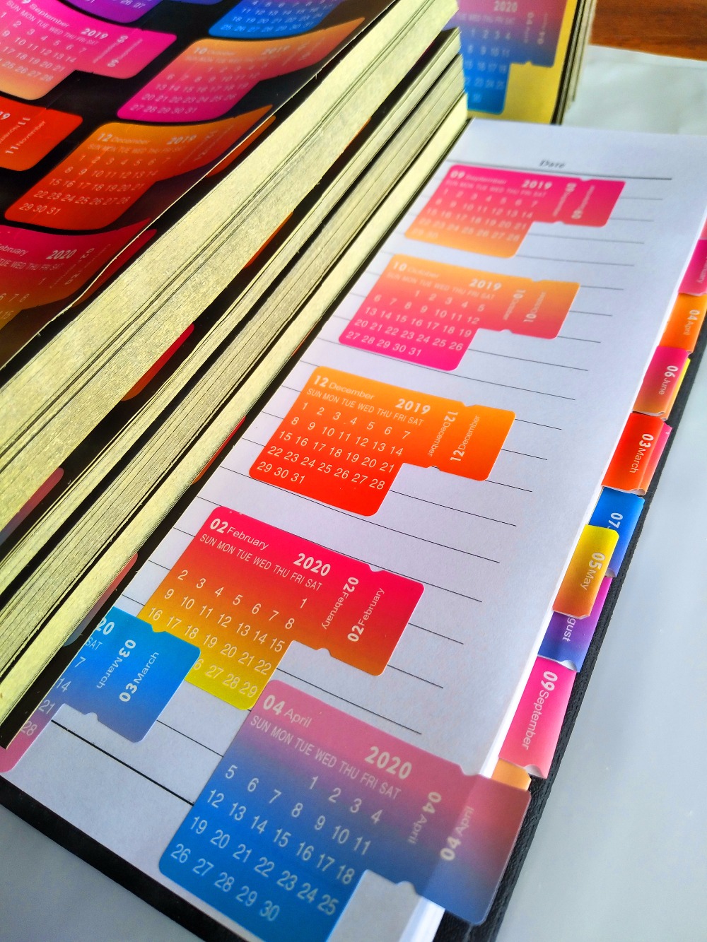 4 Stks/partij Jaar Kalender Stickers Gradiënt Notebook Index Maandelijkse Categorie Sticker Planner Accessoires Slip Sheet