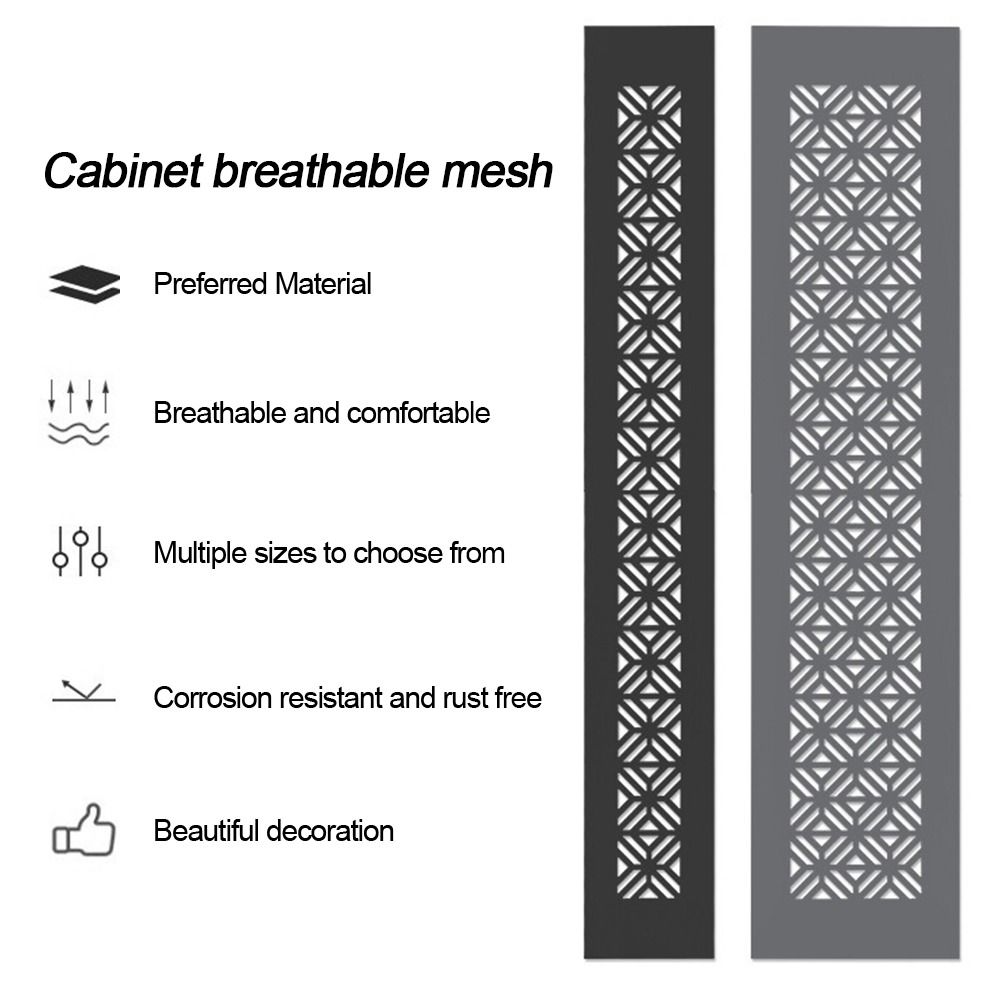 Aluminium ventilatieopeningen Cover Louvre Rechthoek Ventilatierooster Cover 50/80cm Breed Ademend Mesh Gat Ornamenten