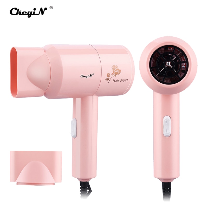CkeyiN-secador de pelo potente, compacto, ligero, 500W, de secado rápido, de poco ruido, para viaje
