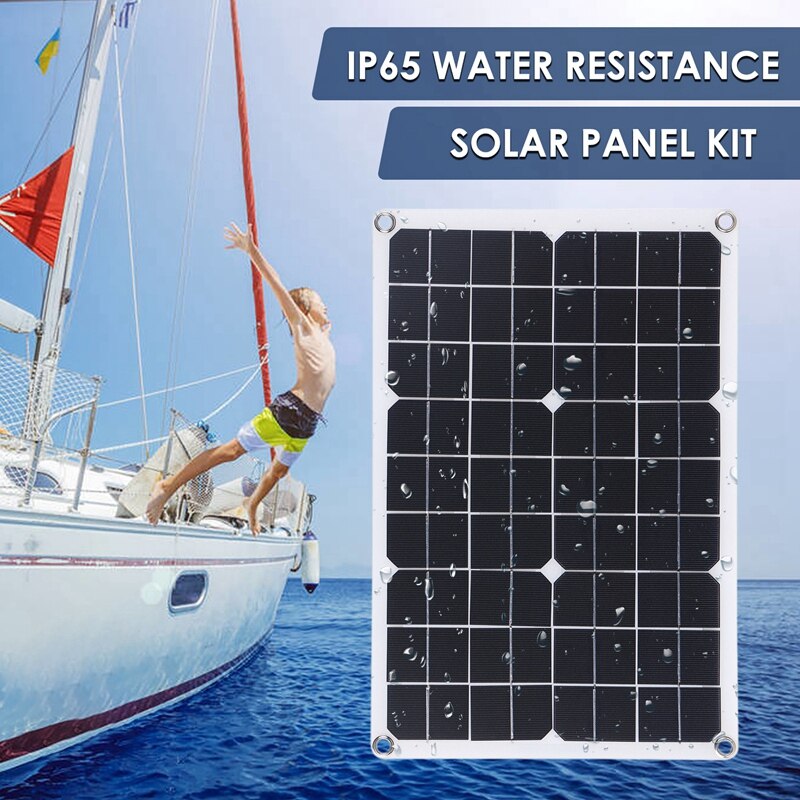 100W Panel Solar 12V Kit de cargador de batería 50A controlador para caravana furgoneta barco Dual USB