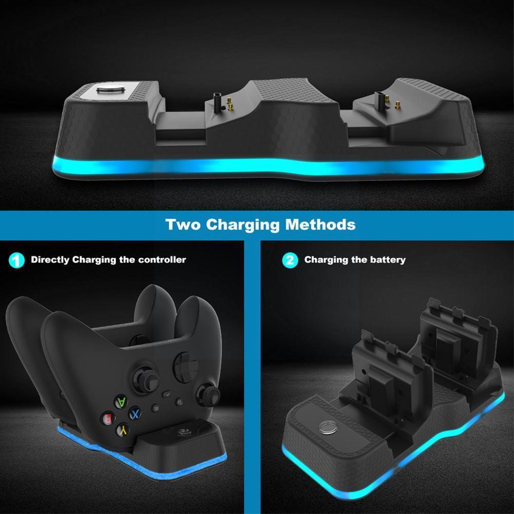 Fast Charger for Xbox Series X Handle Controller Dual Type C Charging Dock Charger With 2 Rechargeable Batteries H9D3