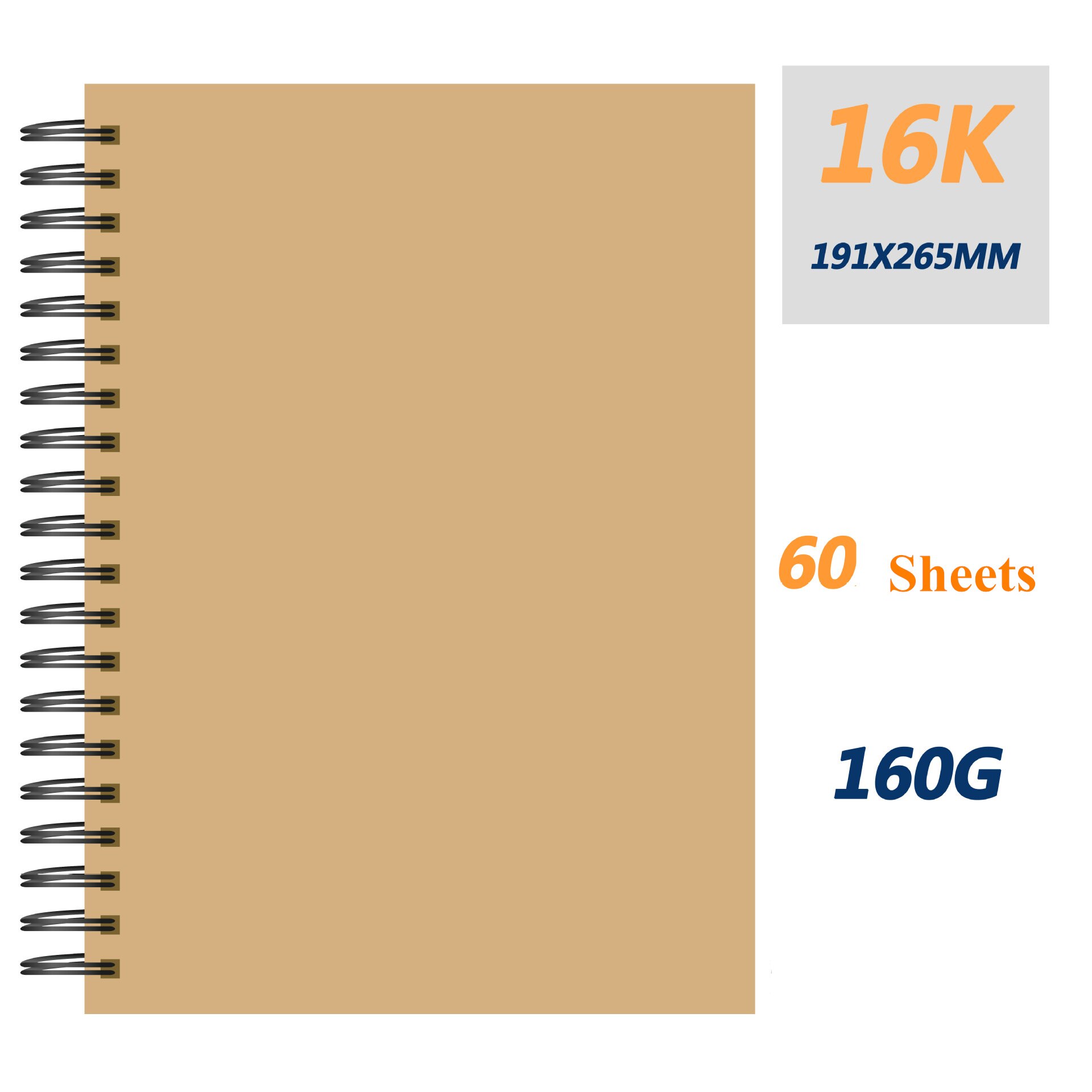 A5/B5/A4/ Agenda DIY Diary Ring Planner Notebook Spiral Sketchbook for Drawing Journal Kawaii Notepad Office Supplies Stationey: 16K 60 Sheets