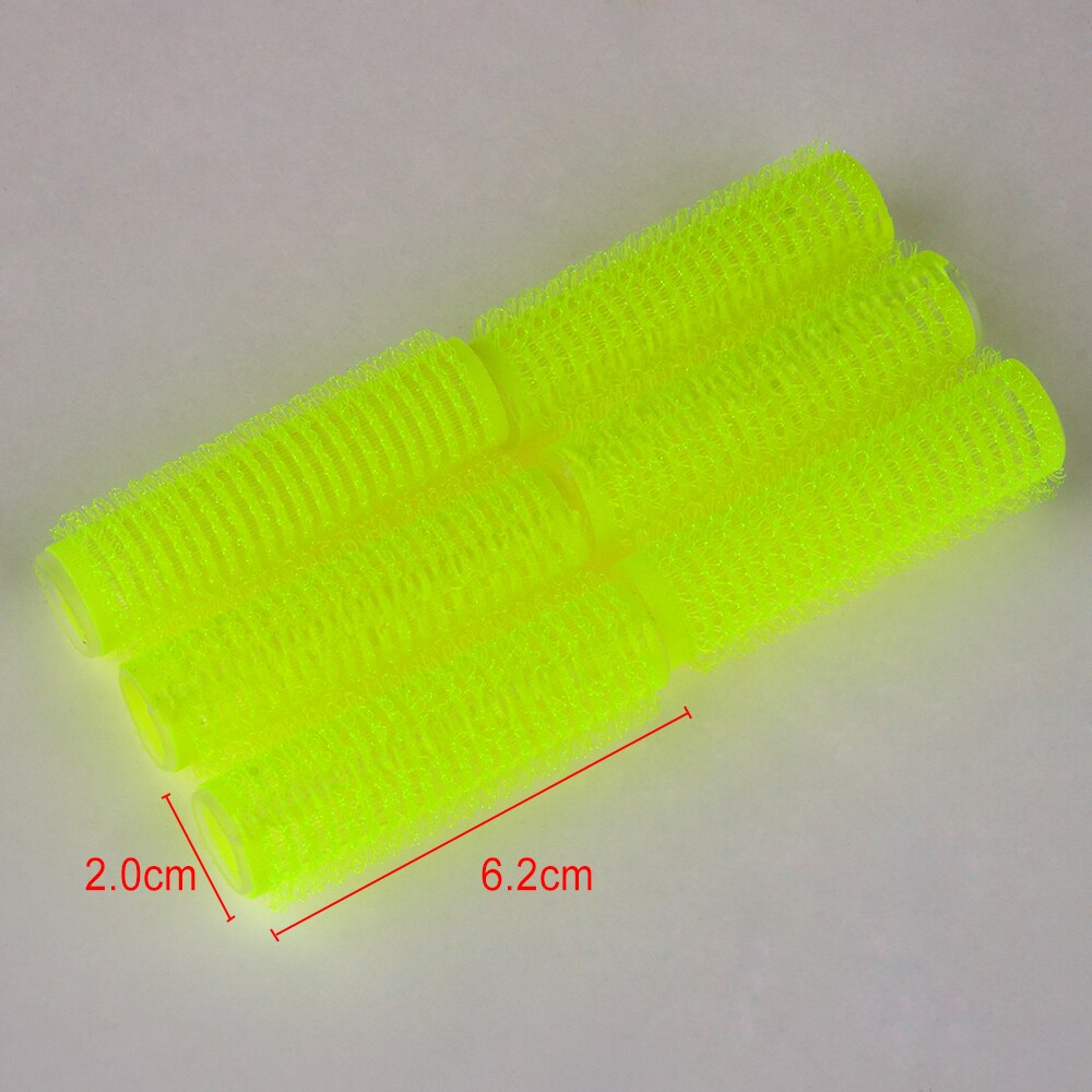 Flequillo de de 6 uds., rulos de peluquería con autoagarre de tamaño completo, rulos de pelo para salón , herramientas de estilismo de cabello de Color aleatorio: 2cm by 6.2cm